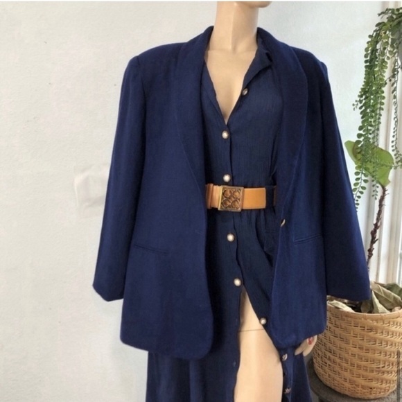 Fundamental things 100% pure new wool dark blue size:14 - Picture 2 of 15